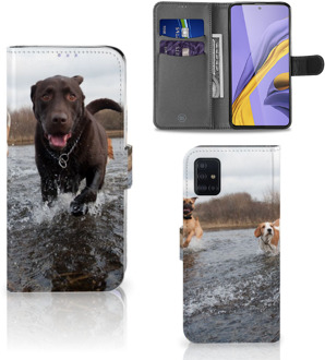 B2Ctelecom Samsung Galaxy A51 Telefoonhoesje met Pasjes Honden Labrador