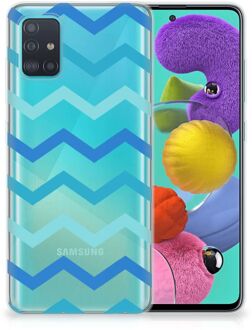 B2Ctelecom Samsung Galaxy A51 TPU bumper Zigzag Blauw