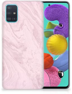 B2Ctelecom Samsung Galaxy A51 TPU Siliconen Hoesje Marble Roze