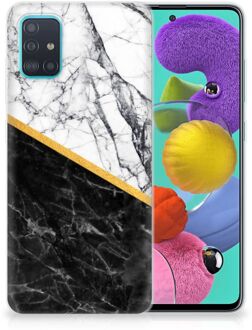 B2Ctelecom Samsung Galaxy A51 TPU Siliconen Hoesje Marble White Black