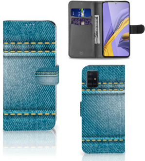 B2Ctelecom Samsung Galaxy A51 Wallet Case met Pasjes Jeans