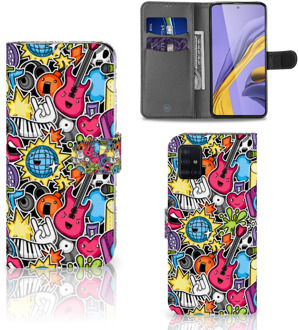 B2Ctelecom Samsung Galaxy A51 Wallet Case met Pasjes Punk Rock