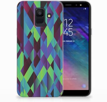 B2Ctelecom Samsung Galaxy A6 (2018) TPU Hoesje Design Abstract Green Blue