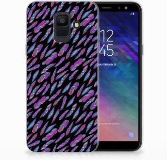 B2Ctelecom Samsung Galaxy A6 (2018) TPU Hoesje Design Feathers Color