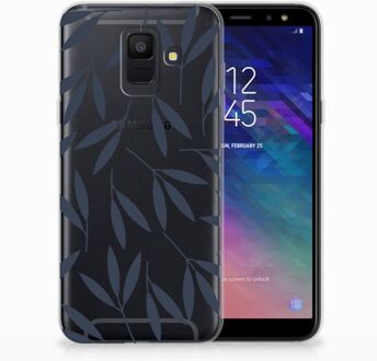 B2Ctelecom Samsung Galaxy A6 (2018) TPU Hoesje Design Leaves Blue