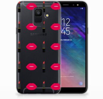 B2Ctelecom Samsung Galaxy A6 (2018) TPU Hoesje Design Lipstick Kiss