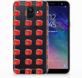 B2Ctelecom Samsung Galaxy A6 (2018) TPU Hoesje Design Paprika Red