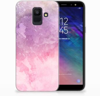 B2Ctelecom Samsung Galaxy A6 (2018) TPU Hoesje Design Pink Purple Paint