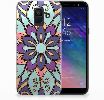 B2Ctelecom Samsung Galaxy A6 (2018) TPU Hoesje Design Purple Flower