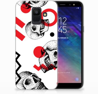 B2Ctelecom Samsung Galaxy A6 (2018) TPU Hoesje Design Skull Red