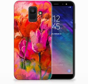 B2Ctelecom Samsung Galaxy A6 (2018) TPU Hoesje Design Tulpen