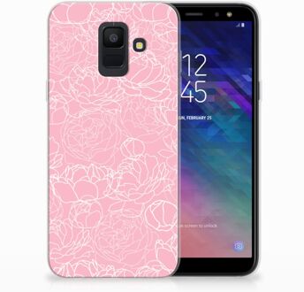 B2Ctelecom Samsung Galaxy A6 (2018) TPU Hoesje Design White Flowers