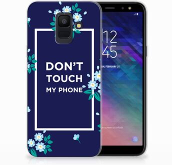 B2Ctelecom Samsung Galaxy A6 (2018) TPU Hoesje Flowers Blue DTMP