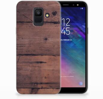 B2Ctelecom Samsung Galaxy A6 (2018) TPU-siliconen Hoesje Old Wood