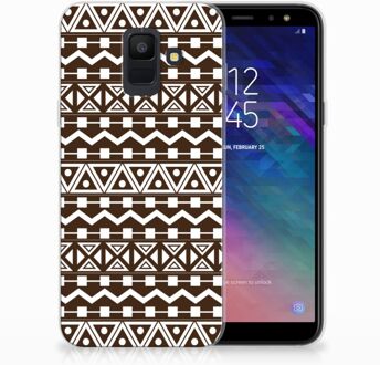 B2Ctelecom Samsung Galaxy A6 (2018) Uniek TPU Hoesje Aztec Brown