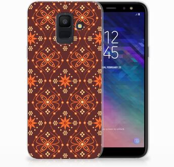 B2Ctelecom Samsung Galaxy A6 (2018) Uniek TPU Hoesje Batik Brown