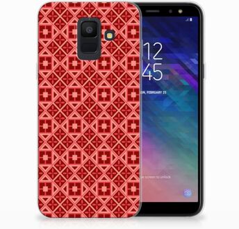 B2Ctelecom Samsung Galaxy A6 (2018) Uniek TPU Hoesje Batik Red