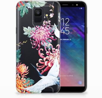 B2Ctelecom Samsung Galaxy A6 (2018) Uniek TPU Hoesje Bird Flowers