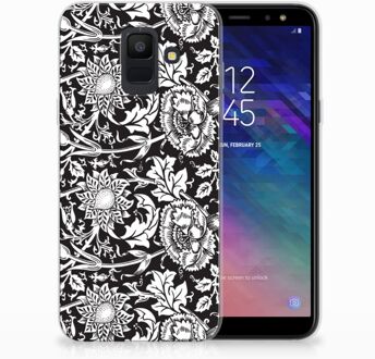 B2Ctelecom Samsung Galaxy A6 (2018) Uniek TPU Hoesje Black Flowers