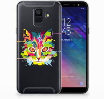 B2Ctelecom Samsung Galaxy A6 (2018) Uniek TPU Hoesje Cat Color