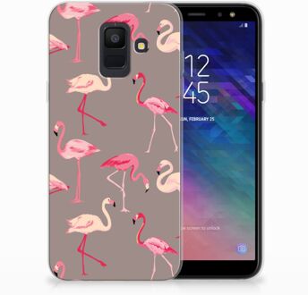 B2Ctelecom Samsung Galaxy A6 (2018) Uniek TPU Hoesje Flamingo