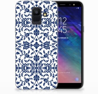 B2Ctelecom Samsung Galaxy A6 (2018) Uniek TPU Hoesje Flower Blue