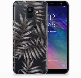 B2Ctelecom Samsung Galaxy A6 (2018) Uniek TPU Hoesje Leaves Grey