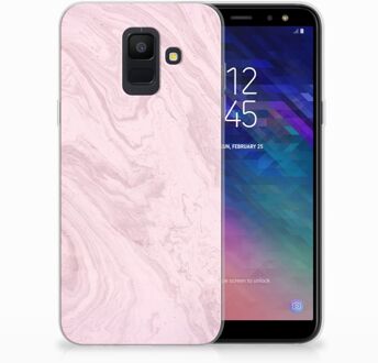 B2Ctelecom Samsung Galaxy�A6 (2018) Uniek TPU Hoesje Marmer Roze