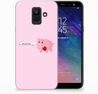 B2Ctelecom Samsung Galaxy A6 (2018) Uniek TPU Hoesje Pig Mud