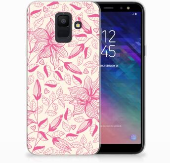 B2Ctelecom Samsung Galaxy A6 (2018) Uniek TPU Hoesje Pink Flowers