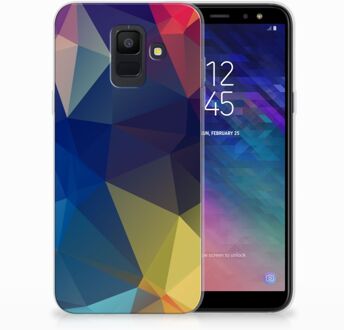 B2Ctelecom Samsung Galaxy A6 (2018) Uniek TPU Hoesje Polygon Dark