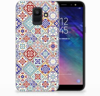 B2Ctelecom Samsung Galaxy A6 (2018) Uniek TPU Hoesje Tiles Color