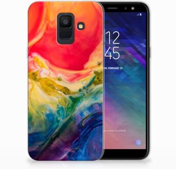 B2Ctelecom Samsung Galaxy A6 (2018) Uniek TPU Hoesje Watercolor Dark