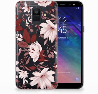 B2Ctelecom Samsung Galaxy A6 (2018) Uniek TPU Hoesje Watercolor Flowers