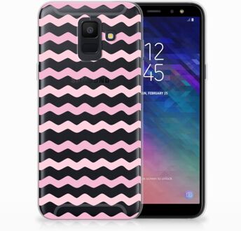 B2Ctelecom Samsung Galaxy A6 (2018) Uniek TPU Hoesje Waves Roze