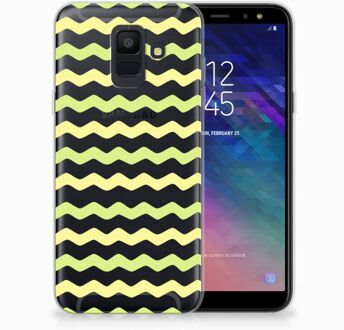 B2Ctelecom Samsung Galaxy A6 (2018) Uniek TPU Hoesje Waves Yellow