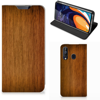 B2Ctelecom Samsung Galaxy A60 Book Wallet Case Donker Hout