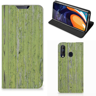 B2Ctelecom Samsung Galaxy A60 Book Wallet Case Green Wood