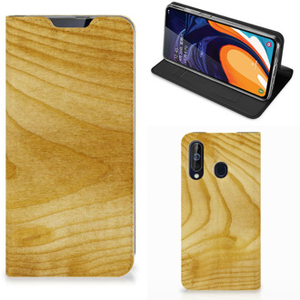 B2Ctelecom Samsung Galaxy A60 Book Wallet Case Licht Hout