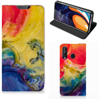 B2Ctelecom Samsung Galaxy A60 Bookcase Watercolor Dark