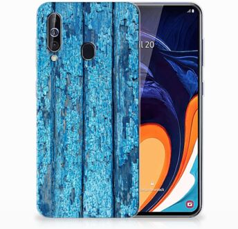 B2Ctelecom Samsung Galaxy A60 Bumper Hoesje Blauw Wood