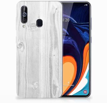 B2Ctelecom Samsung Galaxy A60 Bumper Hoesje White Wood