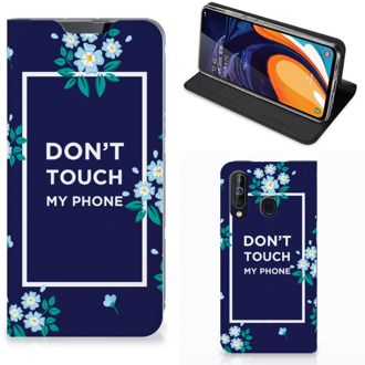 B2Ctelecom Samsung Galaxy A60 Design Case Flowers Blue DTMP