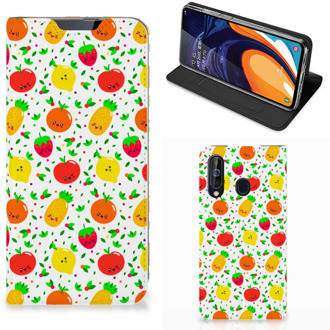 B2Ctelecom Samsung Galaxy A60 Flip Style Cover Fruits