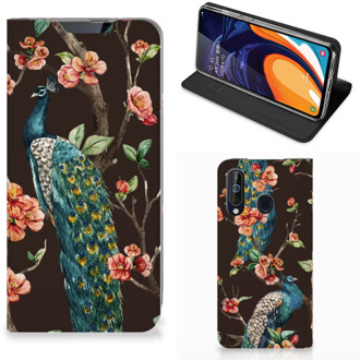 B2Ctelecom Samsung Galaxy A60 Hoesje maken Pauw met Bloemen