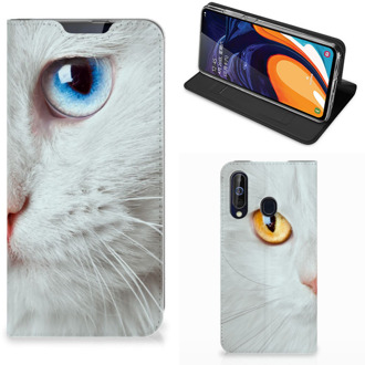 B2Ctelecom Samsung Galaxy A60 Hoesje maken Witte Kat