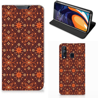 B2Ctelecom Samsung Galaxy A60 Hoesje met Magneet Batik Brown