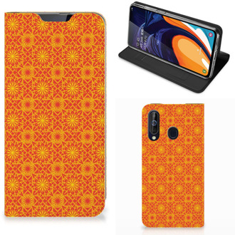 B2Ctelecom Samsung Galaxy A60 Hoesje met Magneet Batik Orange