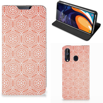 B2Ctelecom Samsung Galaxy A60 Hoesje met Magneet Pattern Orange