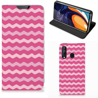 B2Ctelecom Samsung Galaxy A60 Hoesje met Magneet Waves Pink